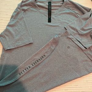 Lululemon Drysense Training Short Sleeve - Chambrey/Wht -Large